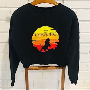 Disney Lion King Black Crop Sweatshirt Size S
